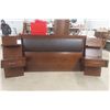 Image 1 : Bed with Built in Night Stands - Headboard 72" w by 49" Tall , End Tables 24" w by 48" Tall 