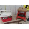 Image 2 : Glacier Bay Shower in Box, Work Stool, Saw Blades, igloo Cooler, Oiler plus more