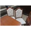 Image 8 : 8 pc Dining Room Set: Table 30"×41"×66" with 20" leaf, China Cabinet 18"×59"×86" & 6 Chairs