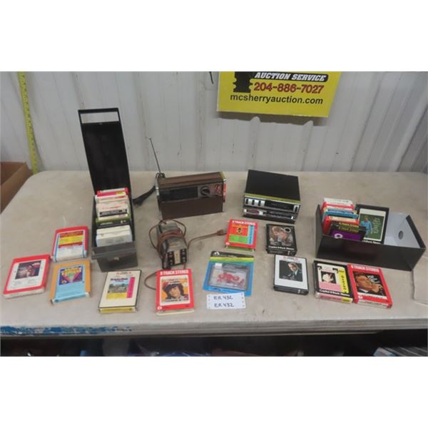 8 Track Player, 8 Track Tapes, Radio McSherry Auction Service Ltd.
