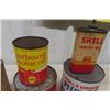 Image 2 : 5x Oil Cans - Shell Handy Oil 4oz , Shell Outboard Motor Oil 1/2 Pint, Shell Floor Wax Quart, Shell 