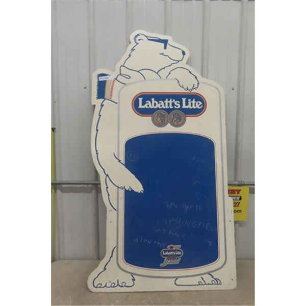 2 Sided Labatts Light Polar Bear Wooden Chalkboard Sign 30