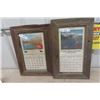 Image 1 : 2 Framed Calendars; 1) 1957, 1) 1964 - 14" x 23" 