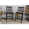 Image 1 : Pair of Tall Chairs, Bar Stools, Kitchen Island Chairs with Upholstered Seat