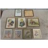 Image 1 : 9 Vintage Small Framed Pictures: Kids + Dogs, 2 Buzza Motto