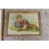 Image 5 : 9 Vintage Small Framed Pictures: Kids + Dogs, 2 Buzza Motto