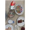 Image 2 : Assorted  Glass Plates, Ornaments, Bowls, Trays, Relpo Wall Pocket Clown + Elephant, Tank Baby