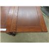 Image 9 : Oak Dining Room Table 31" x40"x 54" with 6 Chairs - Krug- Leather Upholstered  Seats , Table Has 2 E