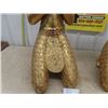 Image 4 : Religious Praying Golden Chalkware Statues - Bejeweled- 46" to Point