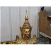 Image 5 : Religious Praying Golden Chalkware Statues - Bejeweled- 46" to Point