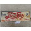 Image 1 : Pepsi Cola Tin Sign 6.25 x17"