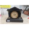Image 1 : Heavy Metal Ansonia Mantle Clock with Key 14" W x 12" Tall