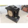 Image 3 : Heavy Metal Ansonia Mantle Clock with Key 14" W x 12" Tall