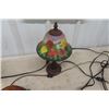 Image 3 : 2 Modern Glass Floral Shade Table Lamps plus Glass Shell Turtle Lamp