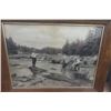 Image 4 : Pair of Antique Oak Framed Fishing + Camping Pictures- Largest 24"×30"