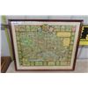 Image 1 : Framed Picture Map of London 23"x28" 