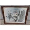 Image 2 : 2 Framed London Street Scenes  Woman + Donkey Picture Largest 13" x 17"  