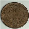 Image 1 : Canadian Large Cent 1899 AU++ Double 9's #2