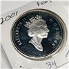 Image 2 : 2001 Queen Elizabeth II Canadian Silver Dollar UNC Heavy Cameo