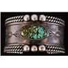 Image 1 : L.M. Nez Navajo Sterling Turquoise Cuff Bracelet