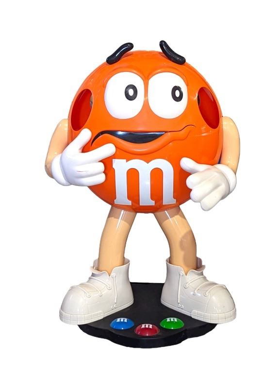 M & M Orange Candy Mascot Display