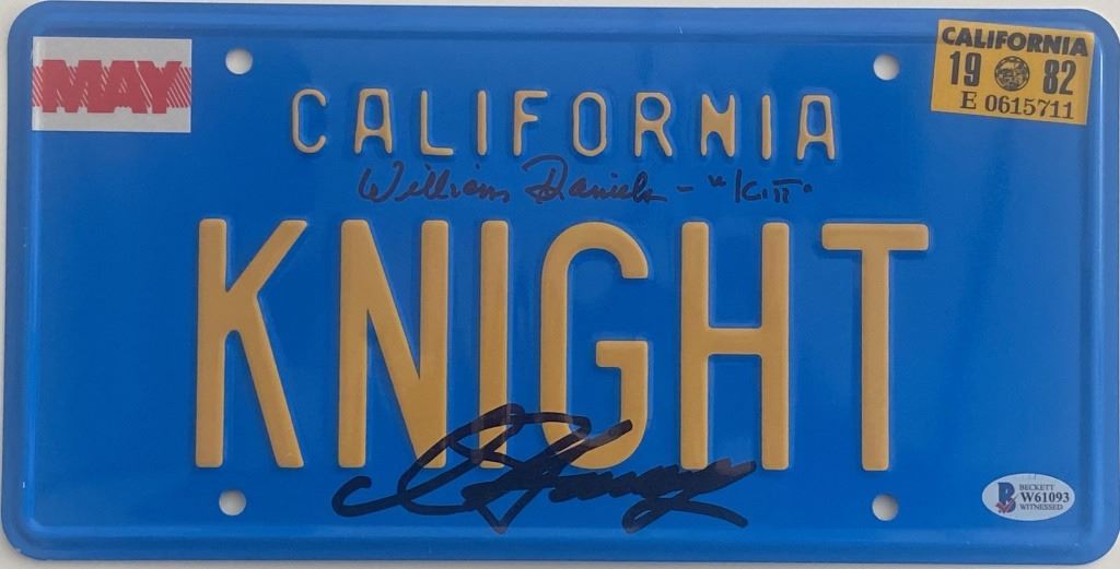 Knight Rider signed license plate