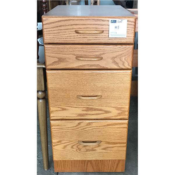 4 Drawer Wooden Filing Cabinet And Magazine Holder