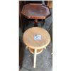 Image 1 : Wooden Side Table And Stool
