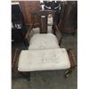 Image 1 : Antique Chair And Matching Bench With Attached Decorative Cushions