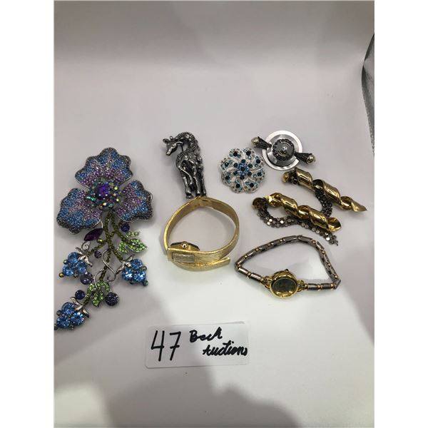Assortment Of Beautiful Costume jewelry and Broaches