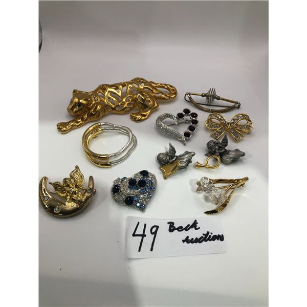 Assortment Of Beautiful Costume jewelry and Broaches