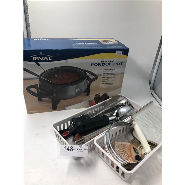 Rival Electric Fondue Pot And Assorted Kitchen Ware