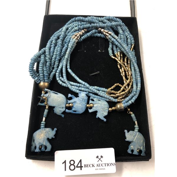 Long Bead Necklace With Earrings