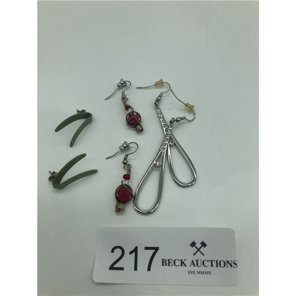 Three Sets Of Earrings