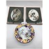 Image 1 : Owl Artwork And Decorative Gold Rimmed Plate Set