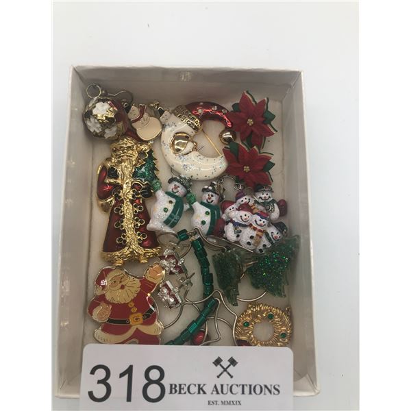 Beautiful Set Of Christmas Themed Costume Jewelry