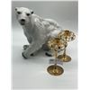 Image 1 : Polar Bear Statue And Ornate Candle Holders