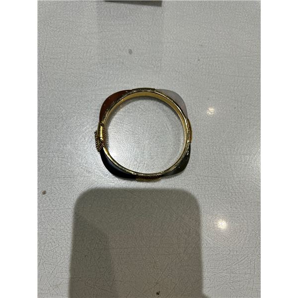 10K Gold Plated & Jade Bracelet