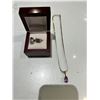 Image 1 : 14K Gold/Amethyst Earring & Pendant Set