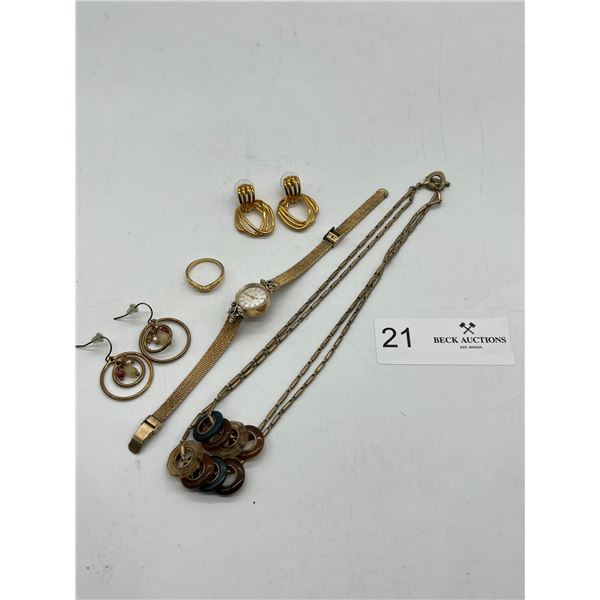 Costume Jewelry and 14K Gold Plated Watch