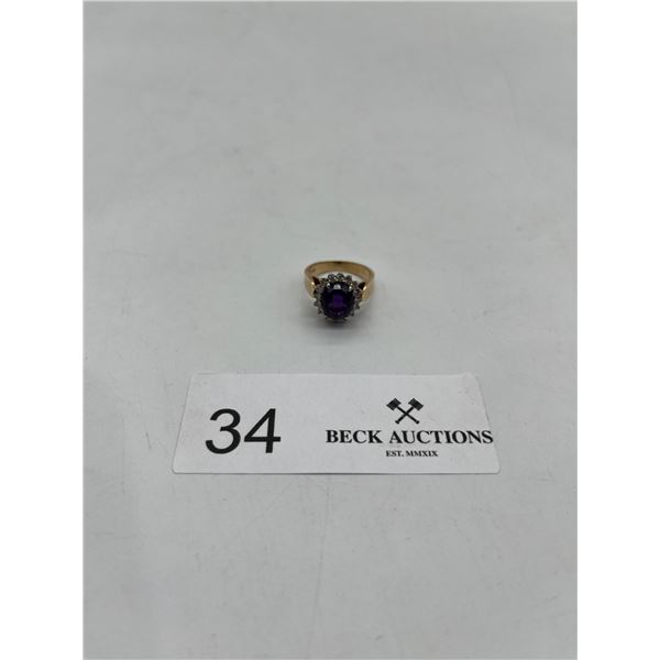 14K Gold ring with amethyst stone