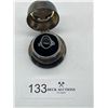 Image 1 : Silver ring with large black gemstone Box Not Included
