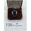 Image 1 : Silver ring with blue/green gemstone