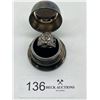Image 1 : Silver ring with purple and gray gemstones Box Not Included