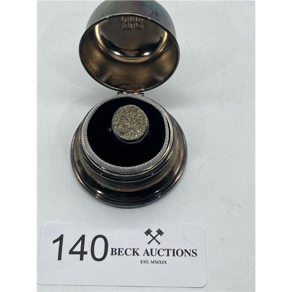 Silver ring with pyrite face Box Not Included