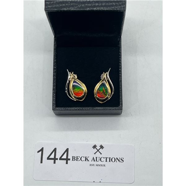 14k White and yellow gold earrings