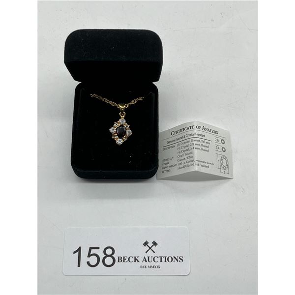 Fashion necklace with Garnet pendant
