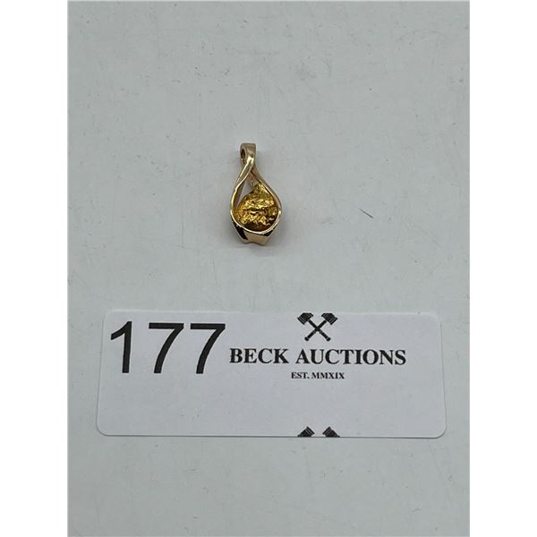 14K Gold nugget Pendant