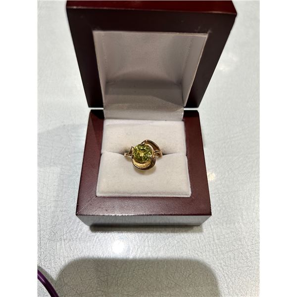 10K Gold Ring with Green Stone