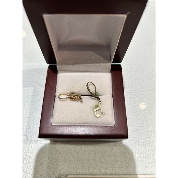 14K Single Earring and Single Costume Earring